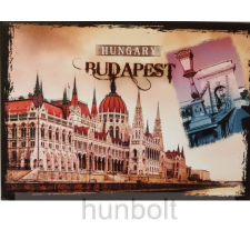  Budapest látványosságai hűtőmágnes 9x6,5 cm - Retró kép az Országházról- Lánchídról hűtőmágnes