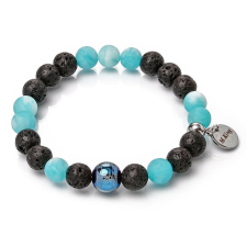 Buddha Blue – Lávakő és amazonit ásvány karkötő dobozban karkötő