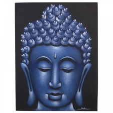 Buddha Festmény - Kék Homok grafika, keretezett kép