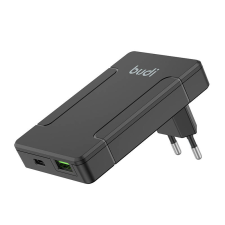 Budi USB-A / USB-C Univerzális Hálózati töltő - Fekete (65W) mobiltelefon kellék
