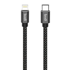 Budi USB-C - LIghnting kábel 1m fekete (206TL10) kábel és adapter