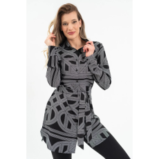 BUDMIL Blúz derekán övvel Női XXXL fekete-fehér 20770078-002252-0799
