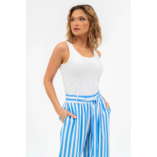 BUDMIL Bő szárú hosszúnadrág Női M fehér-v.kék 20630148-001251-0399