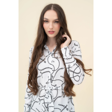 BUDMIL Hosszított blúz Női M fehér-fekete 20770068-001242-0399