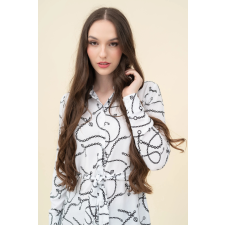 BUDMIL Hosszított blúz Női XS fehér-fekete 20770068-001242-0199 blúz