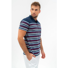 BUDMIL Modern fit galléros póló Férfi L s.kék-fehér 20730267-002251-0499 férfi póló