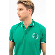 BUDMIL Modern fit galléros póló Férfi M zöld 20730264-003251-0399