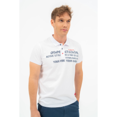 BUDMIL Modern fit galléros póló Férfi S fehér 20730265-001251-0299