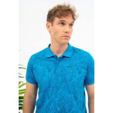 BUDMIL Modern fit galléros póló Férfi XL türkiz 20730269-002251-0599