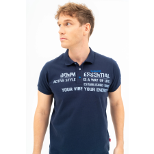 BUDMIL Modern fit galléros póló Férfi XXL s.kék 20730265-002251-0699 férfi póló