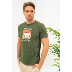 BUDMIL modern fit póló Férfi XXL keki zöld-melír 20310109-002251-0699