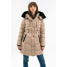 BUDMIL női téli kabát, WELLY, Bézs, 2XL