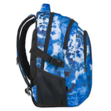 BUDMIL ovális iskolai hátizsák - 3 rekeszes  32 literes - kék batikolt iskolatáska