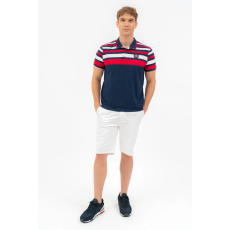BUDMIL regular fit galléros póló Férfi XXXL s.kék-fehér 20730266-001251-0799