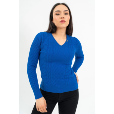 BUDMIL V-nyakú kötött pulóver Női L kék 20050819-006252-0499