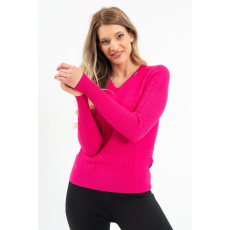 BUDMIL V-nyakú kötött pulóver Női XL pink 20050819-004252-0599