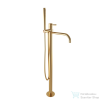 Bugnatese Kline szabadon álló kádtöltő csaptelep alaptesttel és zuhanyszettel,szálcsiszolt arany 5760OS
