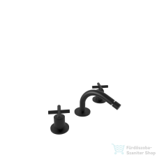 Bugnatese RODOS 3 üléses bidet csaptelep click-clack leeresztővel,matt fekete 7325SCNE csaptelep