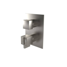 Bugnatese Tetris fal alatti termosztátos 3 állású zuhanycsaptelep, szálcsiszolt nikkel, 9153NS csaptelep