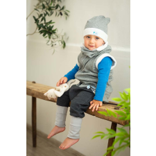  Bundás téli csősál, flíz, sötétszürke babasapka, sál