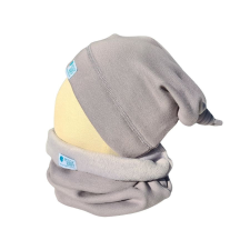  Bundás téli csősál, világosszürke babasapka, sál