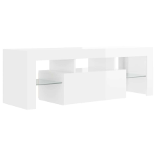 Bútor Market Magasfényű fehér tv-szekrény led-lámpákkal 120 x 35 x 40 cm bútor