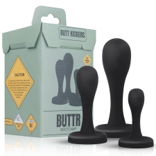 BUTTR Butt Kickers - anál dildó szett - fekete (3 részes) anál