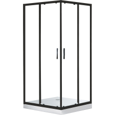 BWO Zuhanykabin szögletes fekete 80 cm x 80 cm x 180 cm kád, zuhanykabin