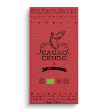 Cacao Crudo Raw Étcsokoládé málnával, 50 g  *IT-BIO-006 tanúsítvány csokoládé és édesség