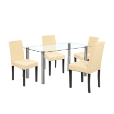  Cadiz 4+1 étkező garnitúra fehér-bézs bútor