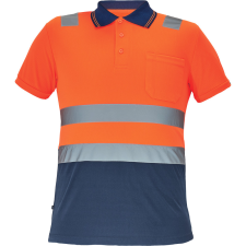 CADIZ HV galléros póló narancs/navy 3XL láthatósági ruházat