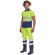 CADIZ HV galléros póló sárga/navy XL láthatósági ruházat