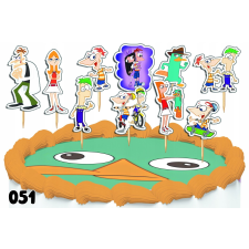 CAKE TOPPERS díszítő készlet - FINEASZ ÉS FERB MESE 10db. party kellék