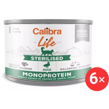 Calibra Cat Life kacsás konzerv eledel ivartalanított macskáknak, 6 × 200 g macskaeledel