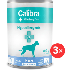Calibra VD Dog konzerv Hypoallergenic Insect & Salmon 3 × 400 g kutyaeledel