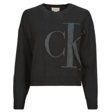Calvin Klein Jeans Pulóverek LONG SLEEVE SMOOTH COTTON Fekete EU XS női pulóver, kardigán