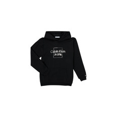 Calvin Klein Jeans Pulóverek METALLIC BOX LOGO RELAXED HOODIE Fekete 10 éves