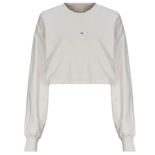 Calvin Klein Jeans Pulóverek WOVEN LABEL SHORT CREWNECK Fehér EU M női pulóver, kardigán