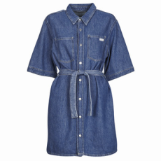Calvin Klein Jeans Rövid ruhák LINEN BOXY BELTED SHIRT DRESS Tengerész EU S