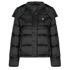 Calvin Klein Jeans Steppelt kabátok SHINY MONOLOGO ND SHORT PUFFER Fekete EU XL