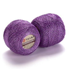  Camellia horgoló fonal - Lila ezüst szállal - 414 rövidáru