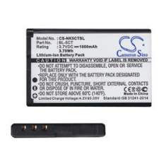Cameron Sino akku 1000mAh LI-ION (BL-5CT kompatibilis) (CS-NK5CTSL) mobiltelefon akkumulátor