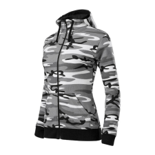Camo Zipper felső női szürke terepszín S női pulóver, kardigán