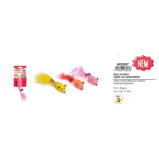 Camon S.p.A. AG0367 Latex tollas egérkék, csengővel 11 cm játék macskáknak