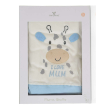 Cangaroo Mum's Giraffe pamut babatakaró 100x90cm - kék zsiráf babaágynemű, babapléd