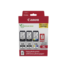 Canon 2x PG545XL + CL546XL tintapatron + fotópapír multipack ORIGINAL nyomtatópatron & toner