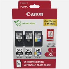 Canon PG540L (2x11ml) + CL541XL tintapatron, + 50 db GP501 10x15 fényes fotópapír multipack (984509) nyomtatópatron & toner