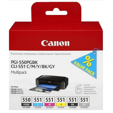 Canon PGI-550/CLI-551 PGBK/C/M/Y/BK/GY Multi Pack nyomtatópatron & toner