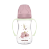 Canpol Babies EasyStart anti-kólikás cumisüveg világító fogantyúval 240ml (3h+) - Sleepy Koala - Rózsaszín