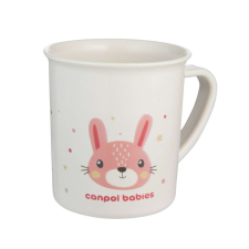 Canpol babies műanyag pohár fogóval, mikrózható,170 ml - nyuszi babaétkészlet